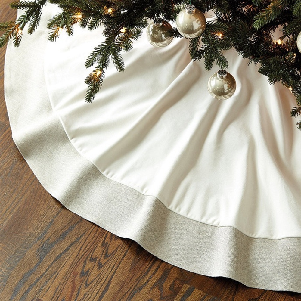 BALLARD Suzanne Kasler Velvet and Linen Christmas Tree Skirt